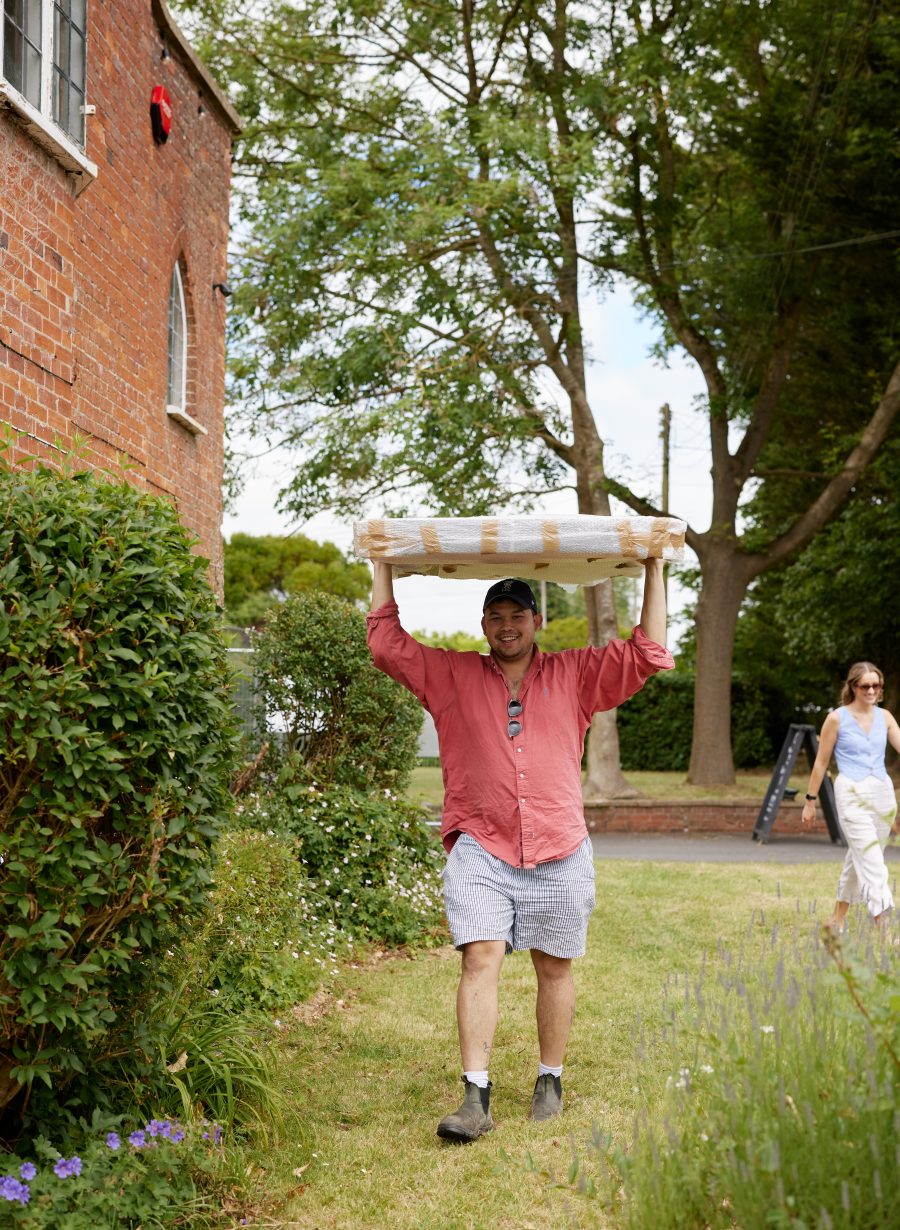 team member walking outside the pub